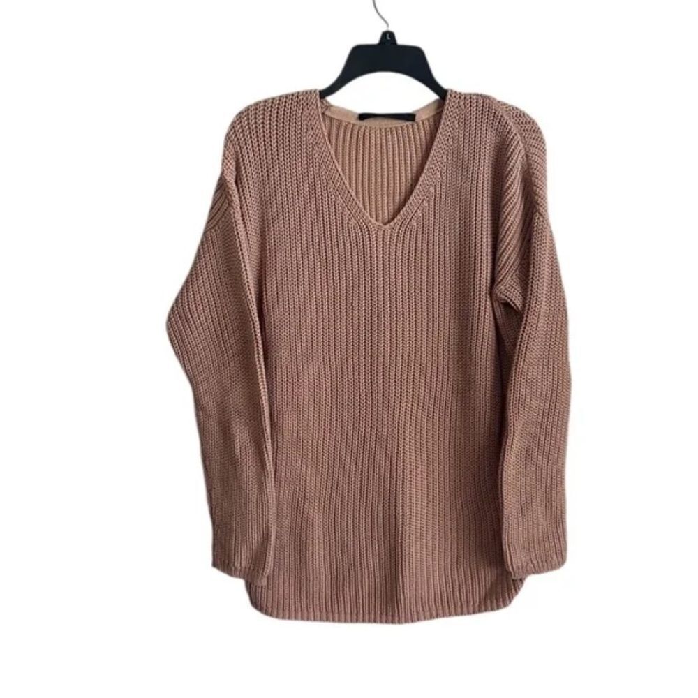 Jenni Kayne Rose Colored Cotton Cabin Sweater Size S